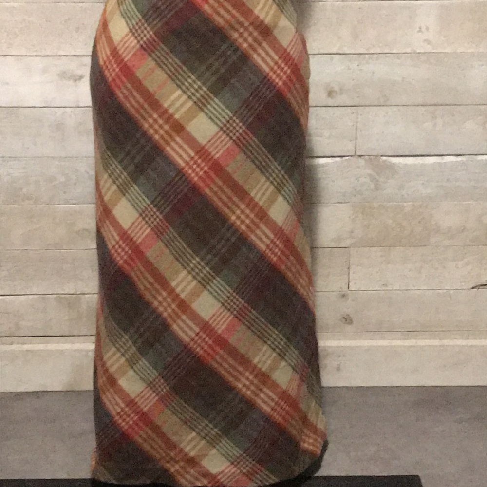 Willi Smith Petite plaid wool flared maxi skirt